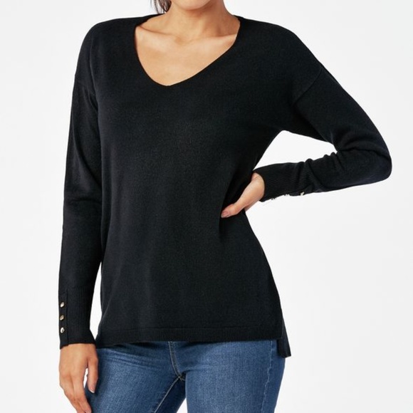 NWT Black V Neck Pullover - Picture 1 of 8